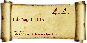 Lőwy Lilla névjegykártya